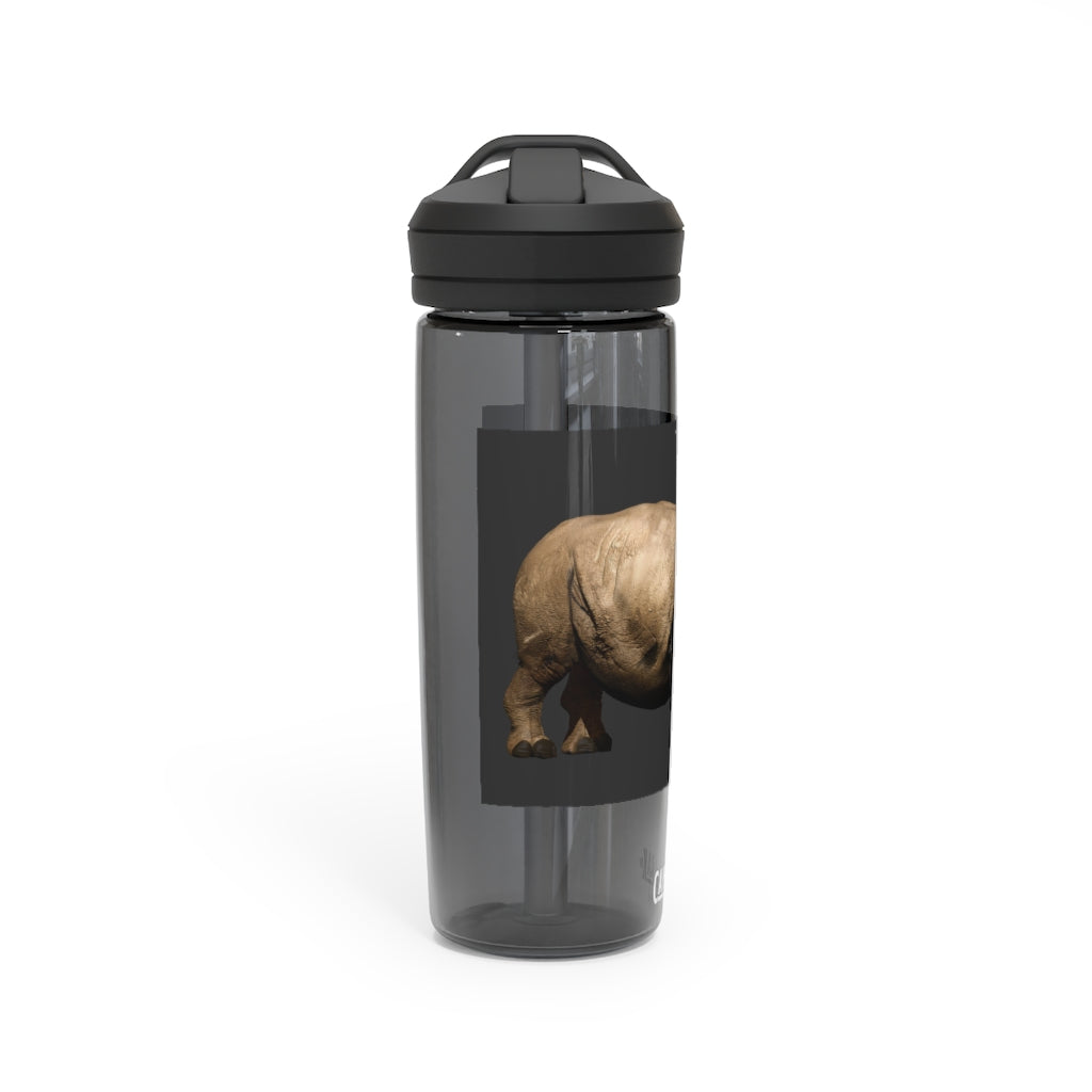 Rhino CamelBak Eddy® Water Bottle in 20oz and 25oz sizes, showcasing its durable Tritan™ material and spill-proof design.